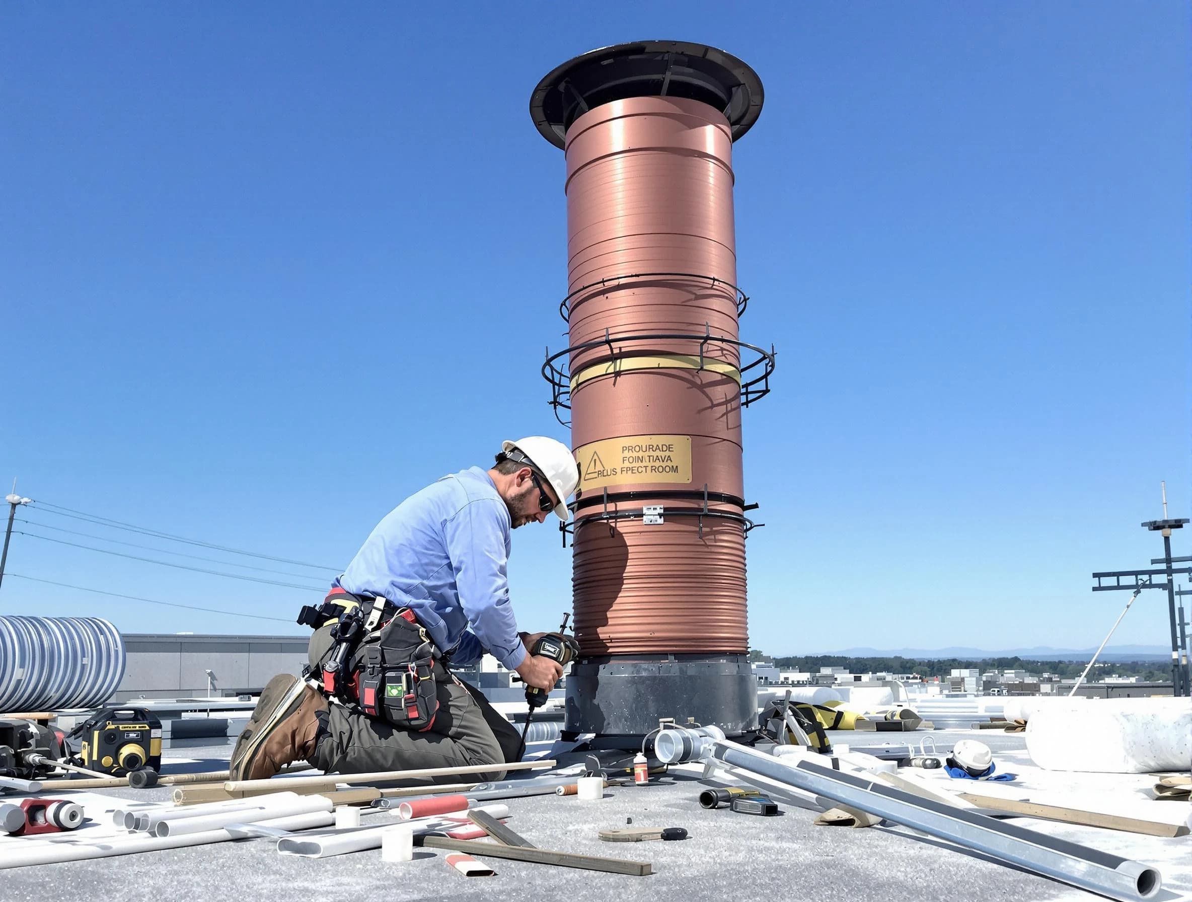 Installed chimney liner by Scotch Plains Chimney Sweep in Scotch Plains, NJ