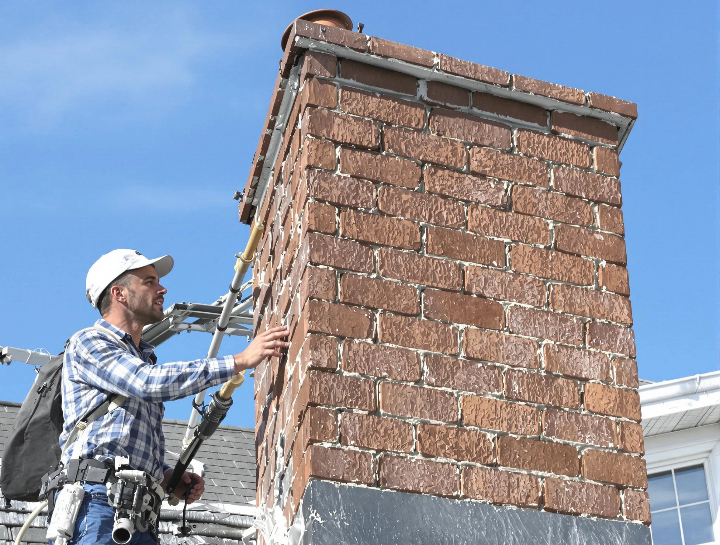 Brickwork for a chimney rebuild by Scotch Plains Chimney Sweep in Scotch Plains, NJ