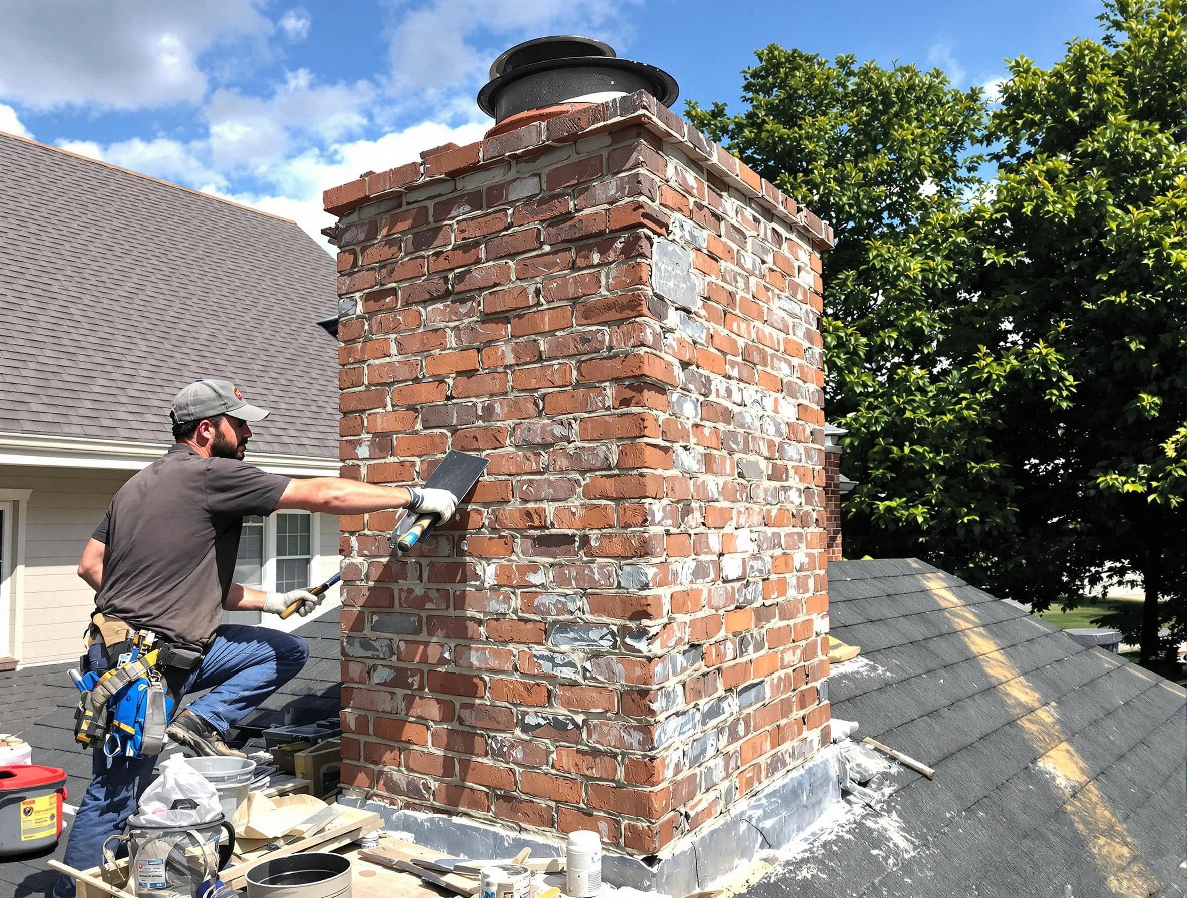 Completed chimney rebuild by Scotch Plains Chimney Sweep in Scotch Plains, NJ