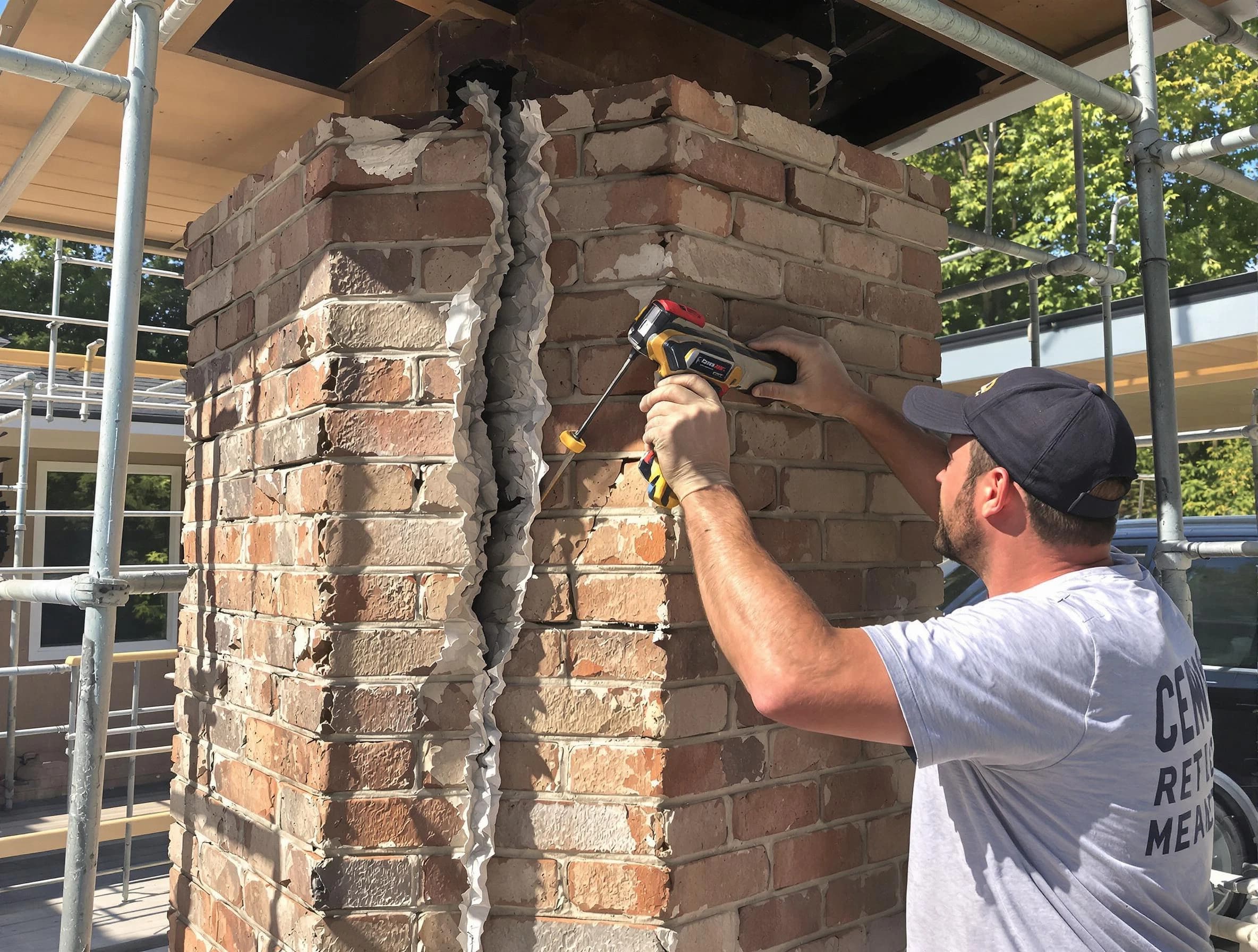 Scotch Plains Chimney Sweep technician performing chimney repair in Scotch Plains, NJ