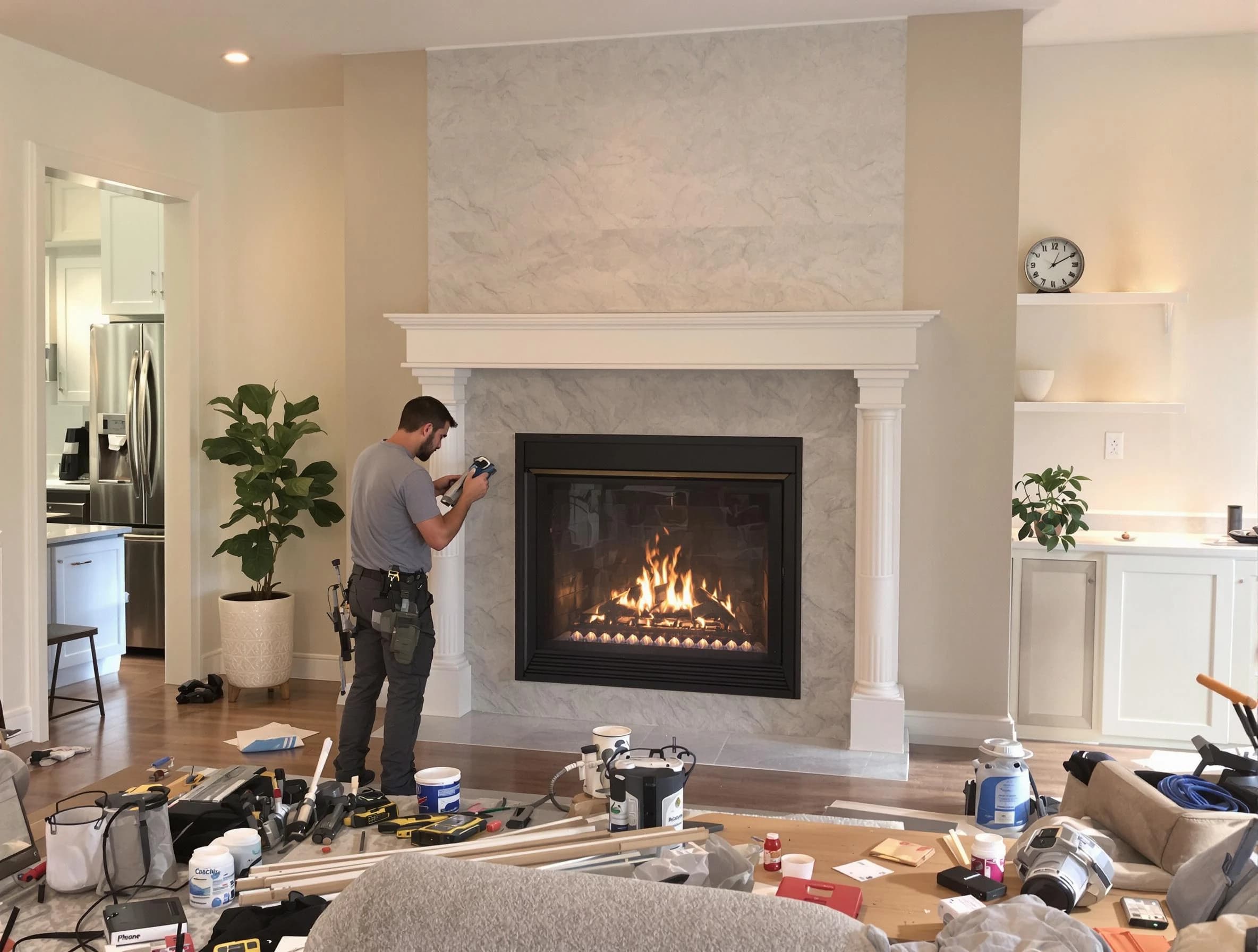 Newly installed fireplace by Scotch Plains Chimney Sweep in Scotch Plains, NJ