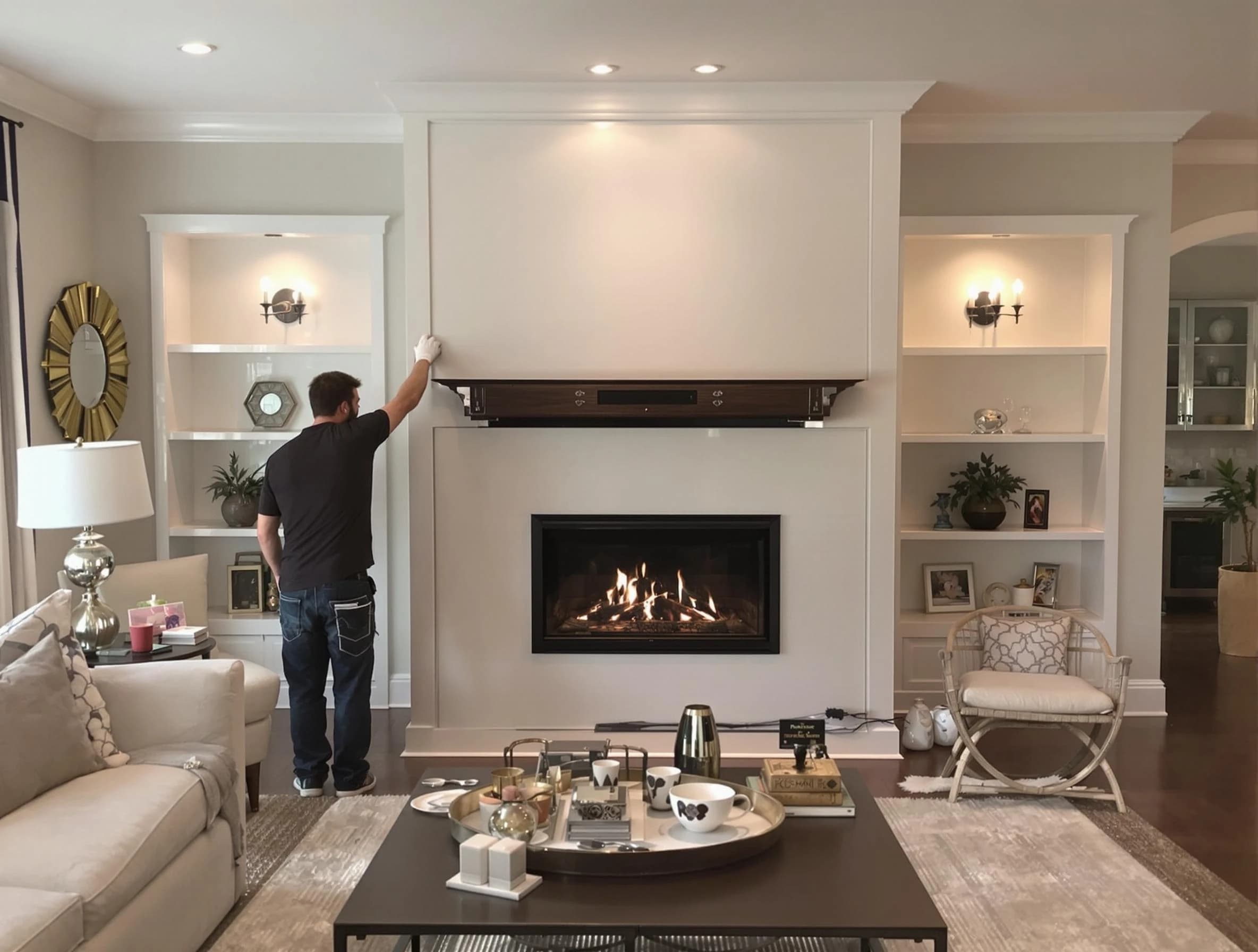 Scotch Plains Chimney Sweep installing a new fireplace in Scotch Plains, NJ