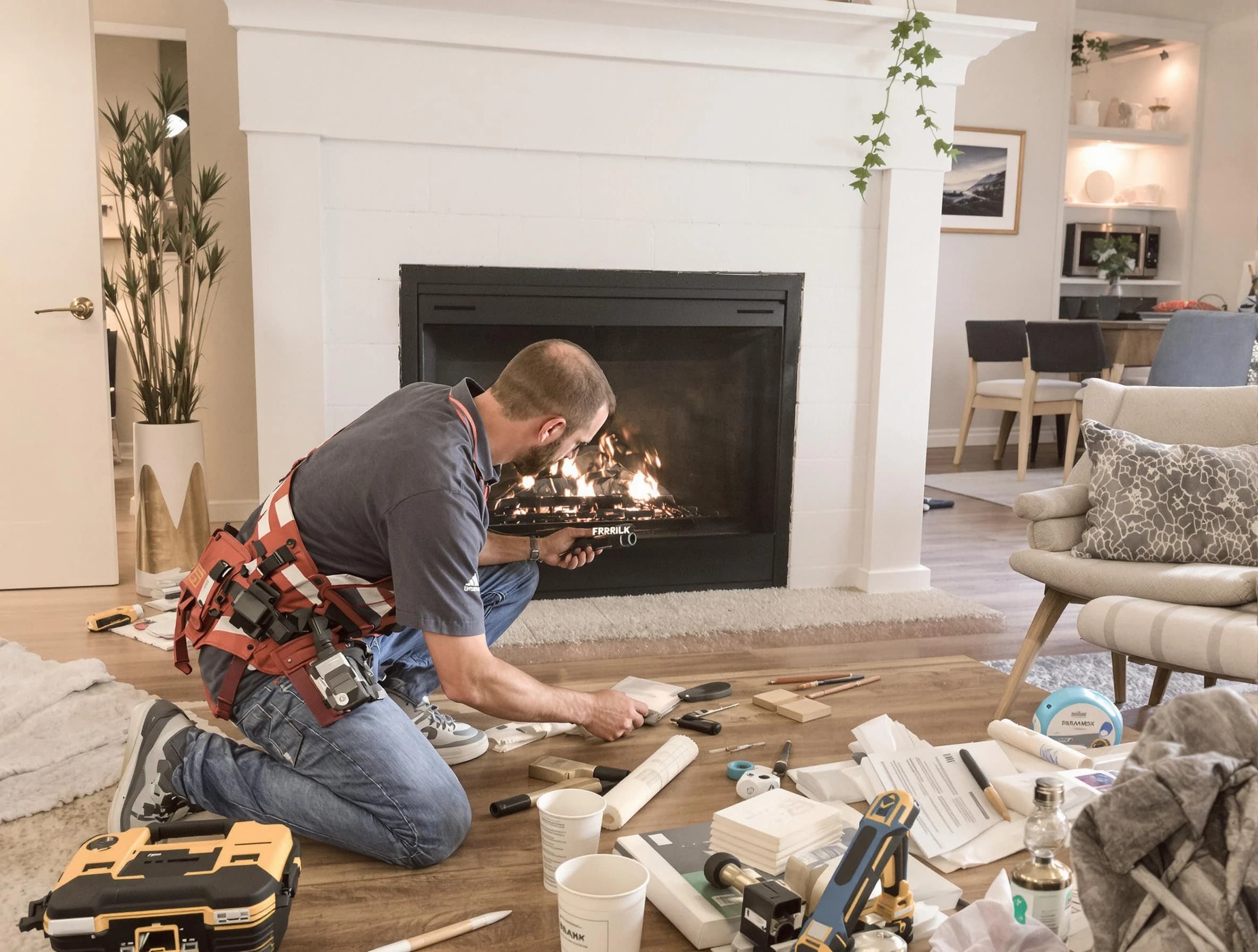 Scotch Plains Chimney Sweep performing fireplace repair in Scotch Plains, NJ